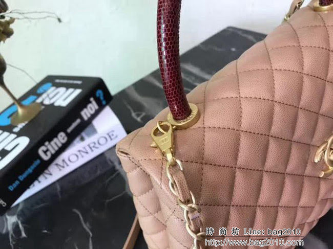 香奈兒CHANEL大號Chanel Coco handle全新頂級翻蓋單肩鏈條手柄包 肩帶可拆卸DSC1191